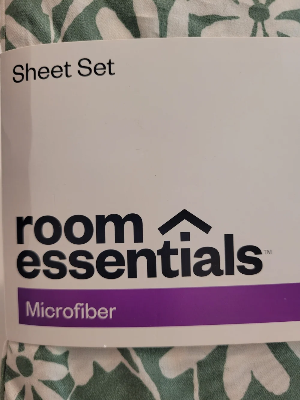 Room Essentials Floral Microfiber Bed Sheet Set - Sage & White Floral Pattern